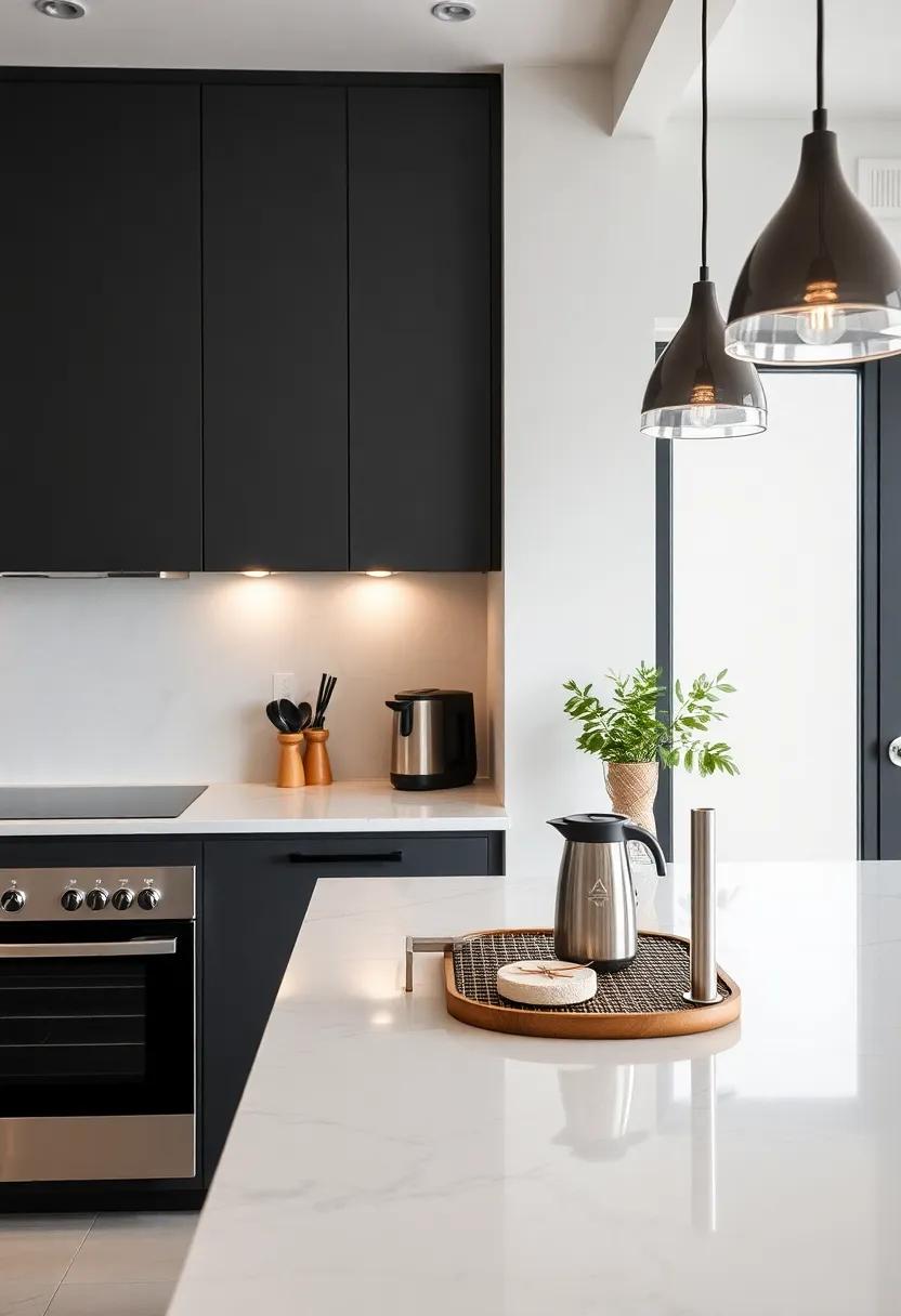 Create a chic coffee bar nook featuring marble countertops to elevate your morning routine with a touch of luxury