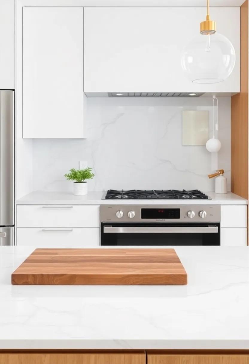 Incorporate marble cutting boards as functional decor that highlights the beauty of the natural stone