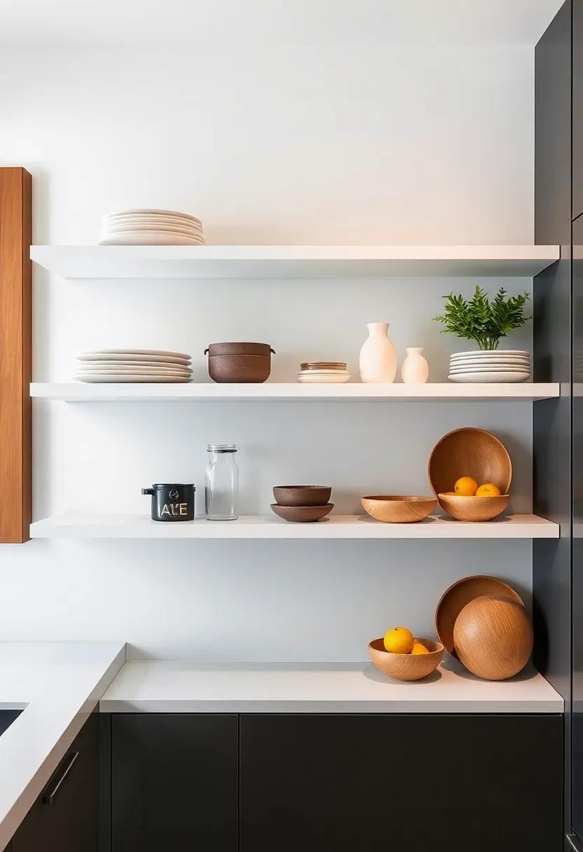 Transforming Open Shelving into a Functional Display Area