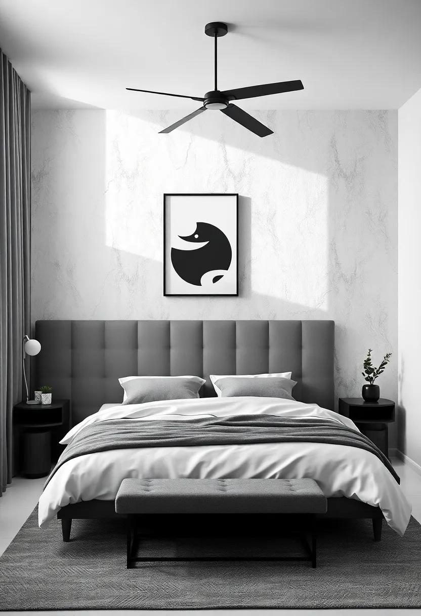 Creating Depth with textures ⁤in a Monochrome Bedroom Oasis