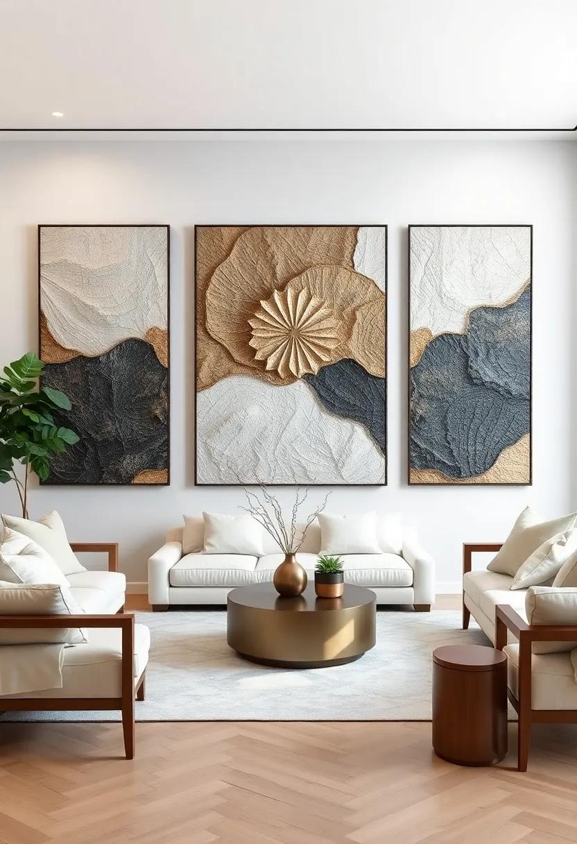 Artful Display Of Textured⁤ Wall art To⁢ Captivate the⁤ Eye