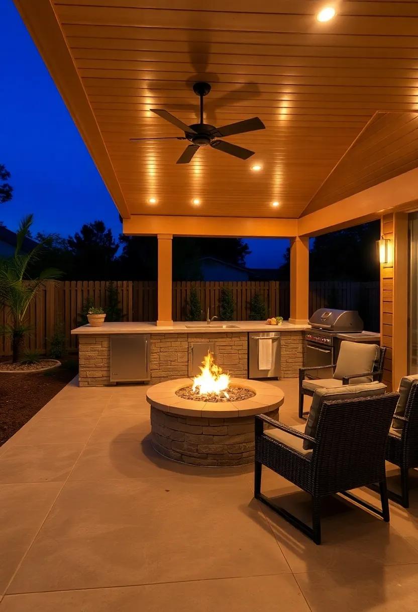 Setting the Scene ⁤for Evening Events With Built-In Fire Pits and Surrounding Lighting
