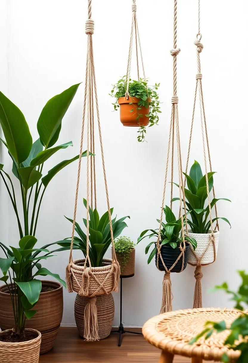 The Art of Combining​ Textures with Macrame ‍Hanging Planters