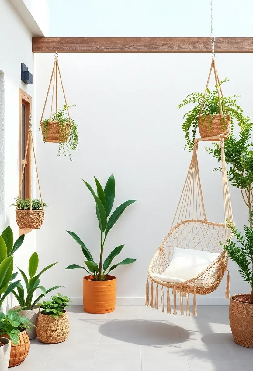 Elevating Patios with Artisan-Woven Hammocks and Green‌ Accents