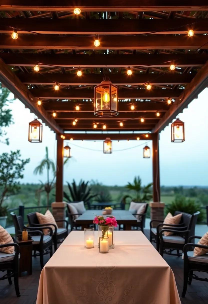 Inviting ​Ambiance Through String Lights and Lanterns
