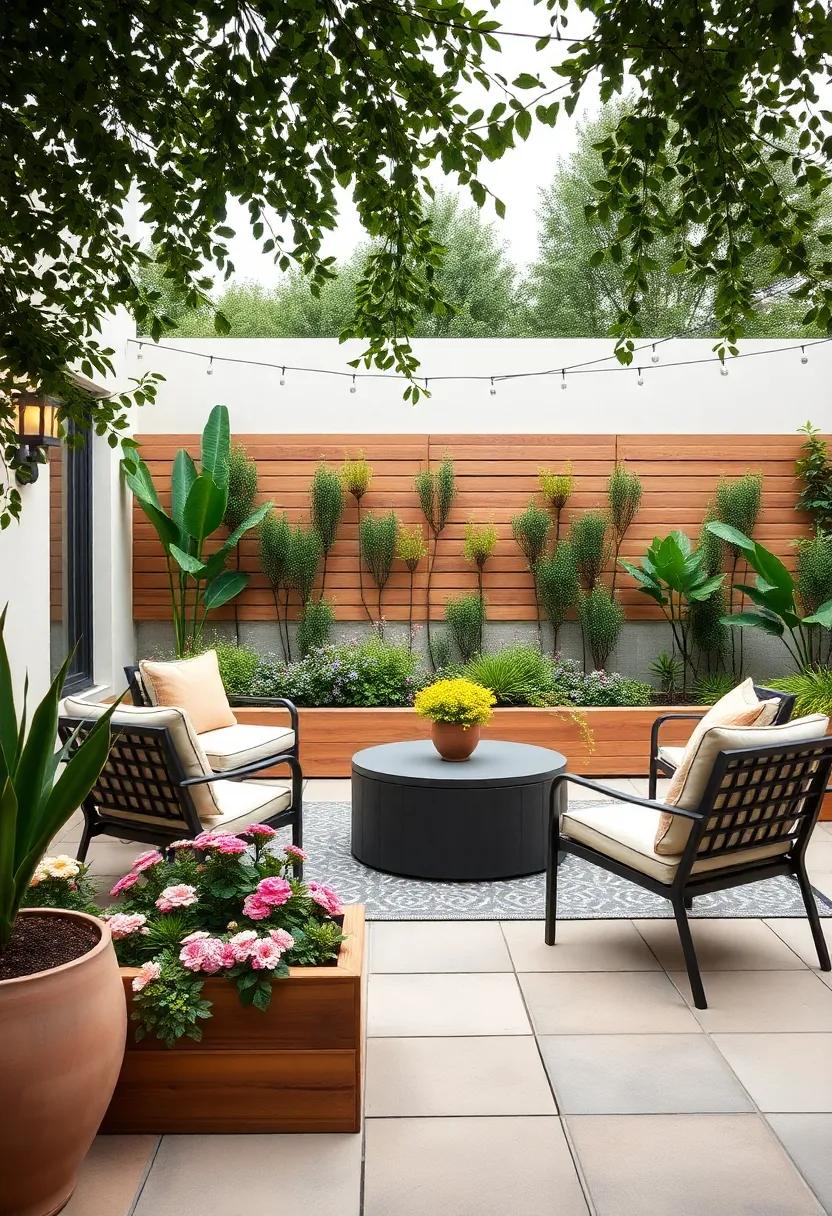 Combine ​modern patio⁤ furniture⁣ with native ‍flowering plants⁢ in earthy tones, creating ​a ‍harmonious blend of style ‌and nature
