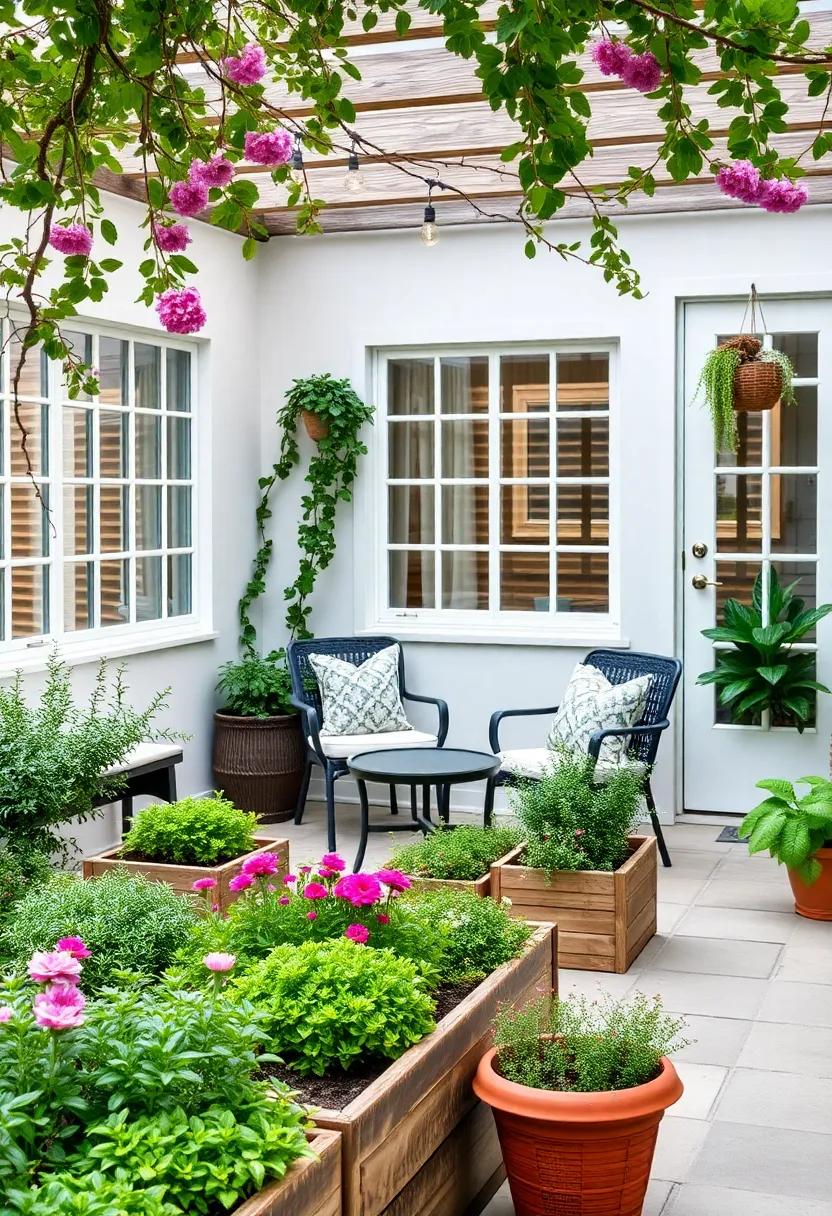 Design⁤ a ⁢cozy​ reading nook on your​ patio​ surrounded by fragrant‍ herb​ gardens, blending beauty with​ practicality for fresh ingredients