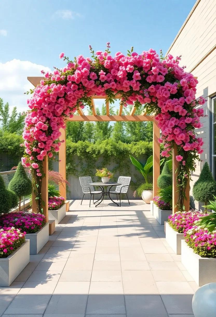 Establish a⁤ flower focal point through a stunning⁢ floral arch ⁣or pergola, leading your ‍guests into a beautiful outdoor space