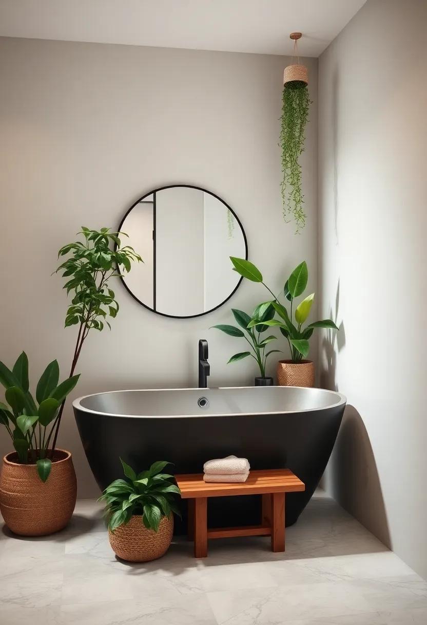 Indoor Plants Bringing Lushness and Freshness to Your Rustic Bathroom Oasis