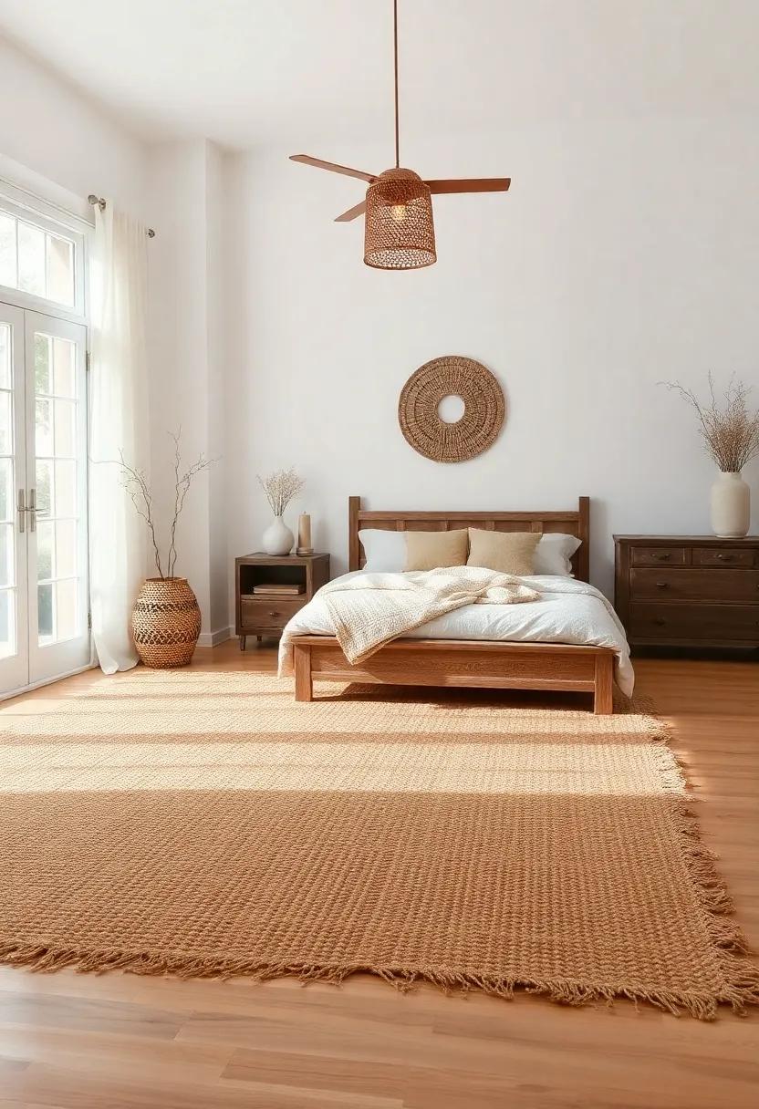 natural⁤ Fiber Rugs: Layer jute or ⁢sisal rugs for texture ⁣underfoot,⁣ complementing the rustic aesthetic while providing warmth