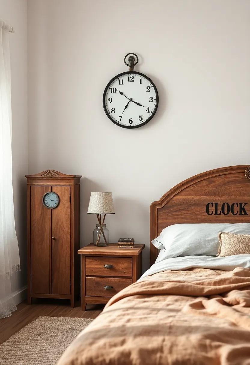 Old-Fashioned Clock: Place‍ a vintage-style wall clock or a bedside alarm clock⁤ to ‌add a nostalgic touch