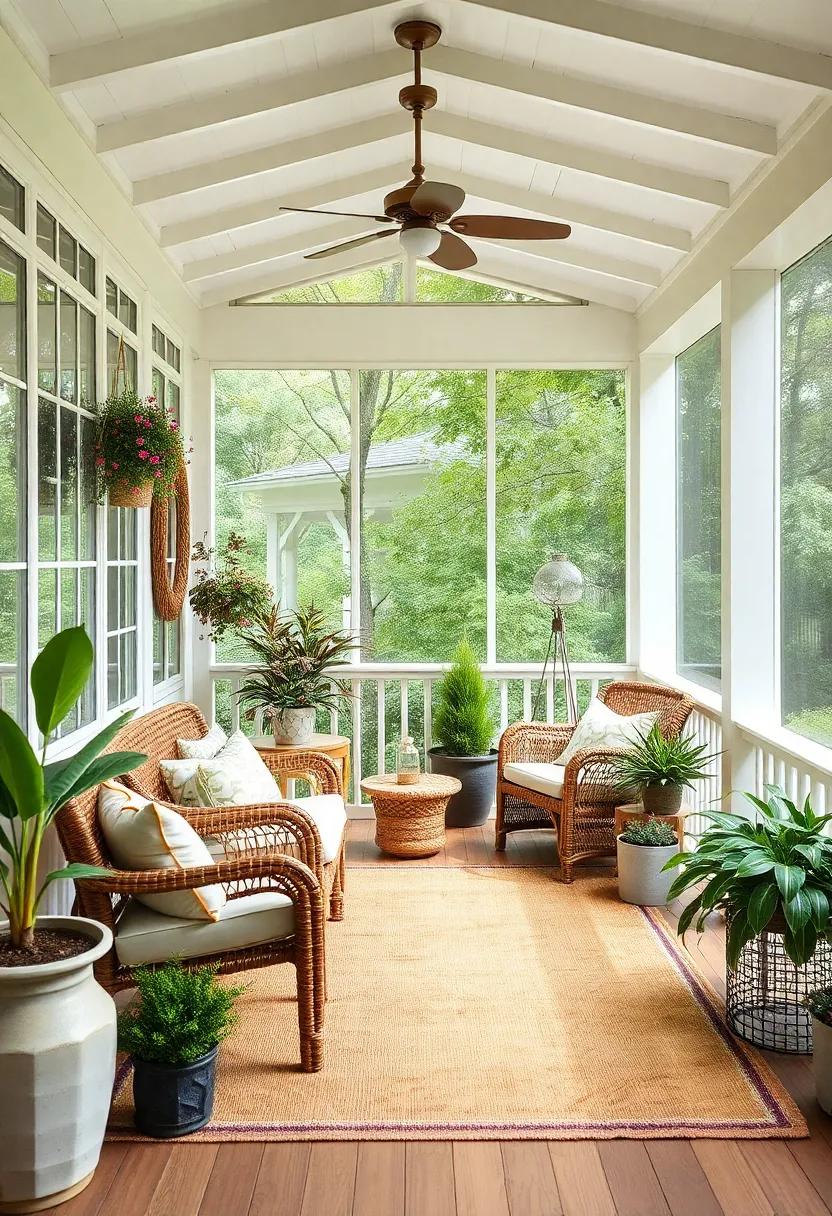 Use earthy Colors: Paint the walls⁤ or use indoor-outdoor rugs in soft, earth-toned ‍colors to enhance the tranquil vibe