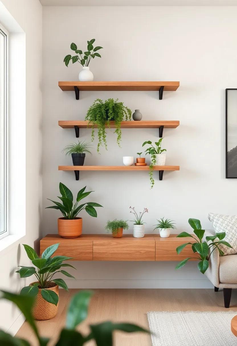 The Elegance of Floating⁤ Shelves in a Plant-Centric Room