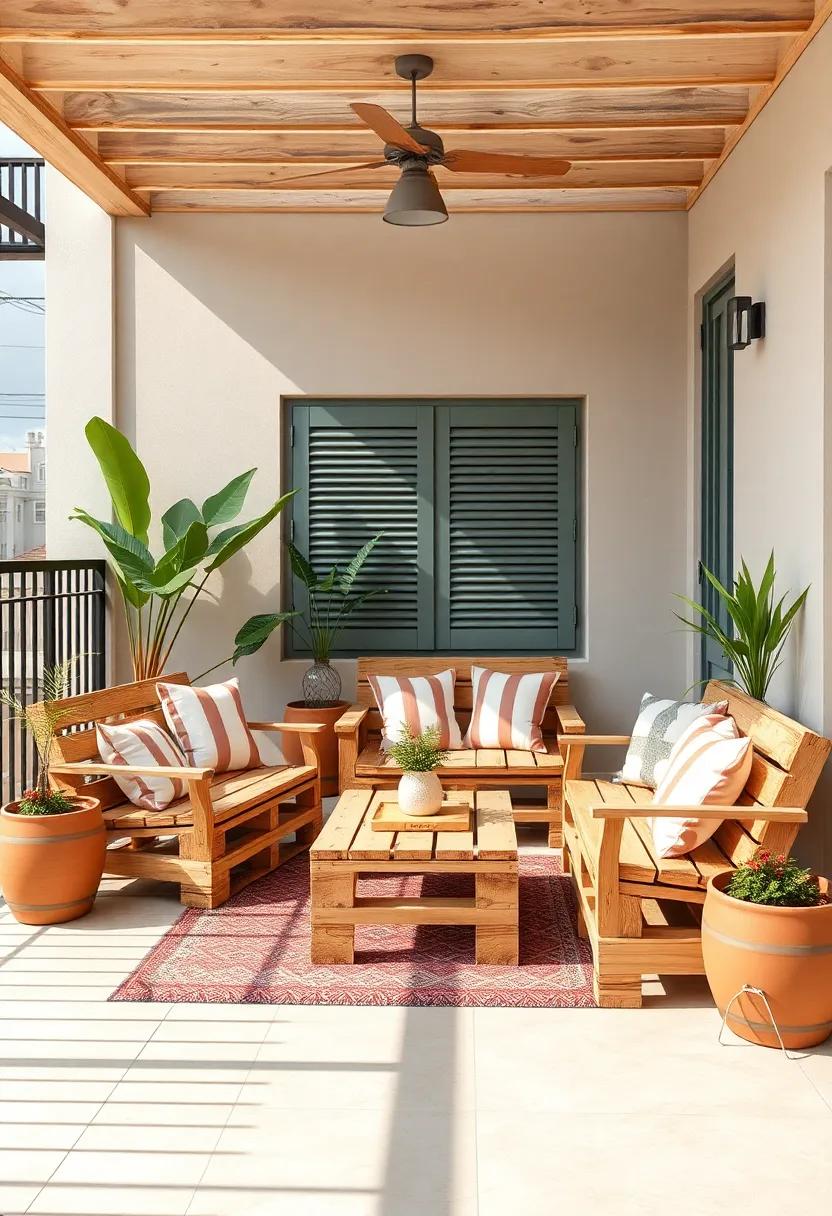 Incorporating Pallets Into A Bohemian Balcony Oasis