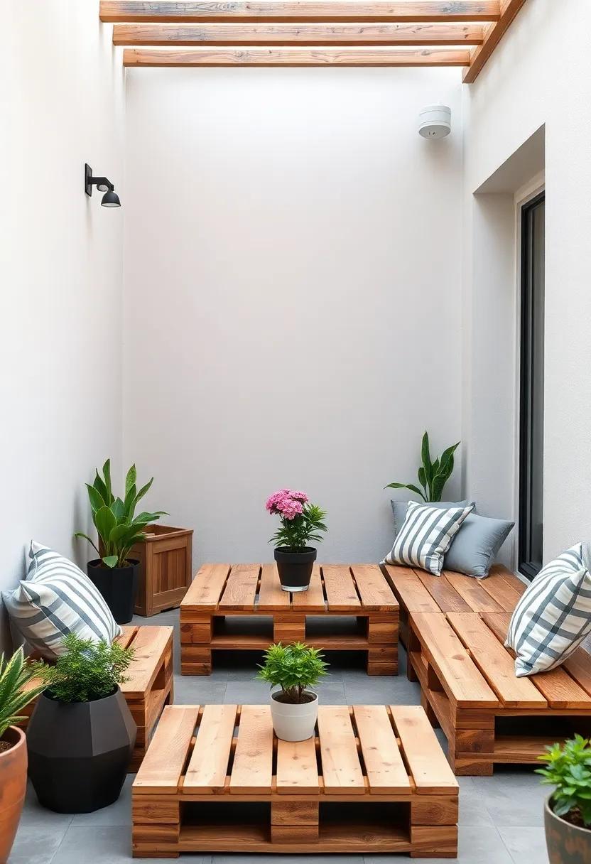 A Minimalist Pallet Coffee Table⁣ For Small Outdoor ‌Spaces