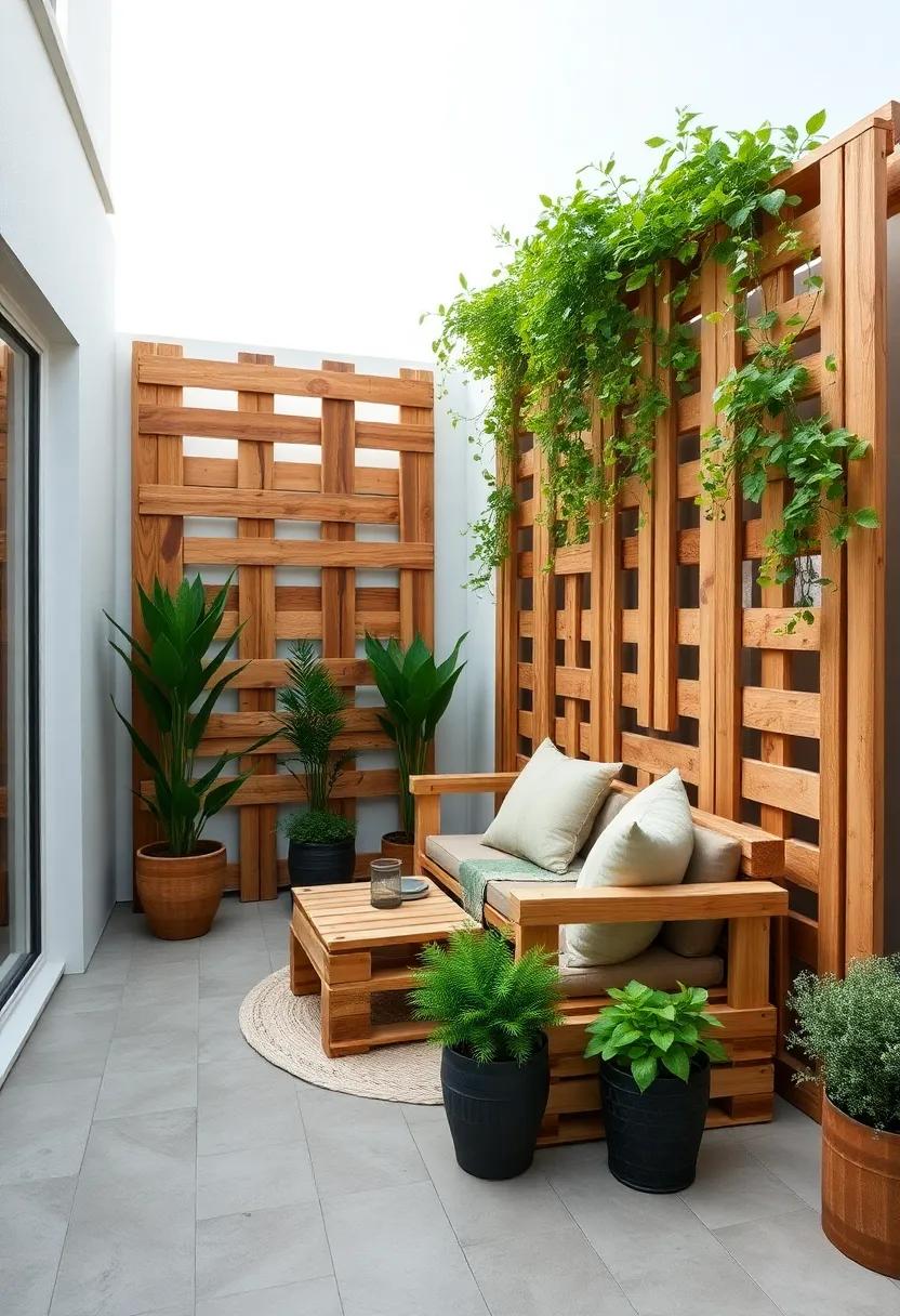 A Pallet Bar Setup For Evening Balcony⁢ Gatherings