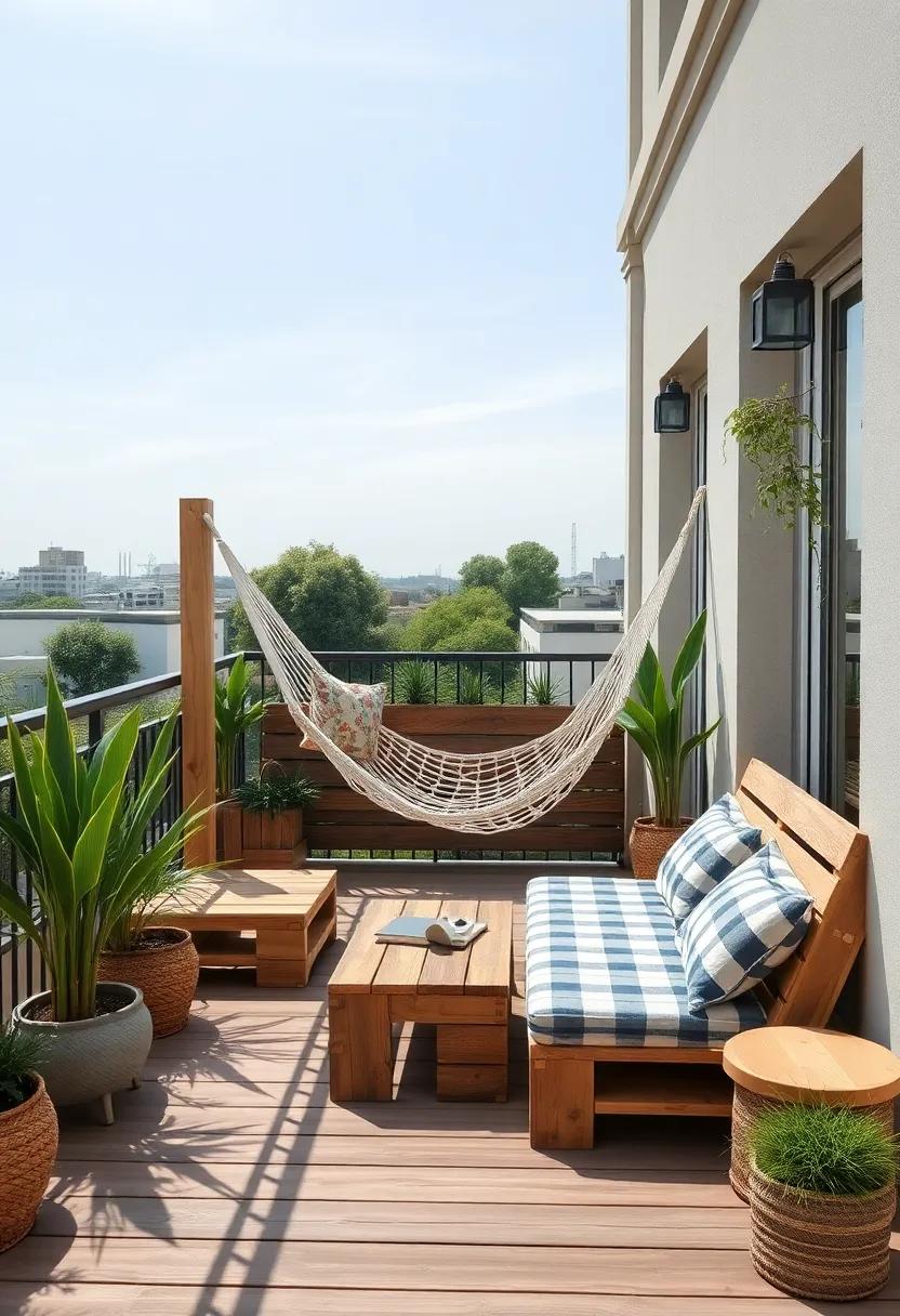 Pallet Hammock Stands For A Relaxing Balcony ‍Experience