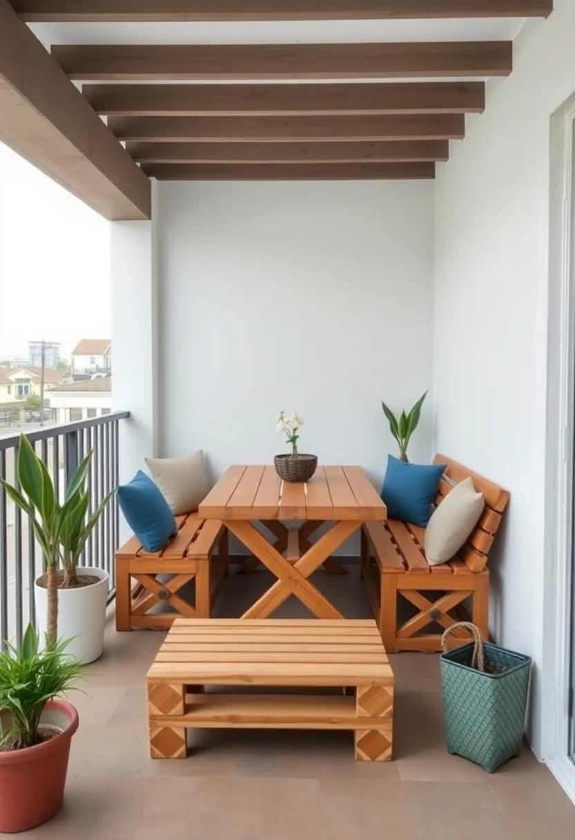 Transforming Pallets Into A Chic Balcony Dining Set