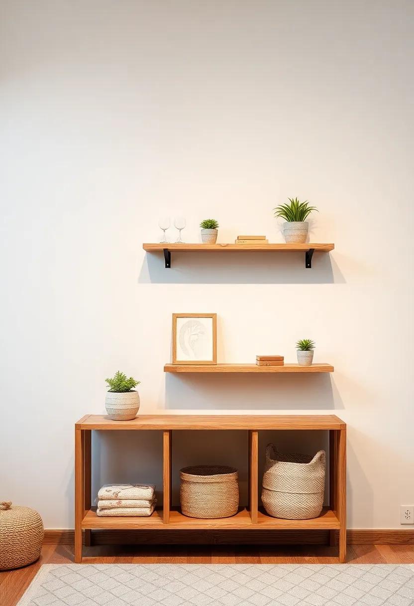 Incorporating Nature: Wooden Shelves That Add Warmth and Texture