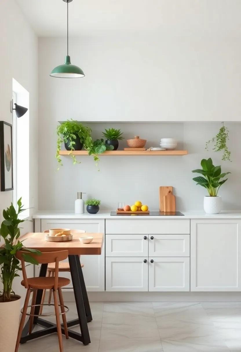 Organic Elements and Greenery to Bring life to ⁢Compact Culinary ‌Spaces
