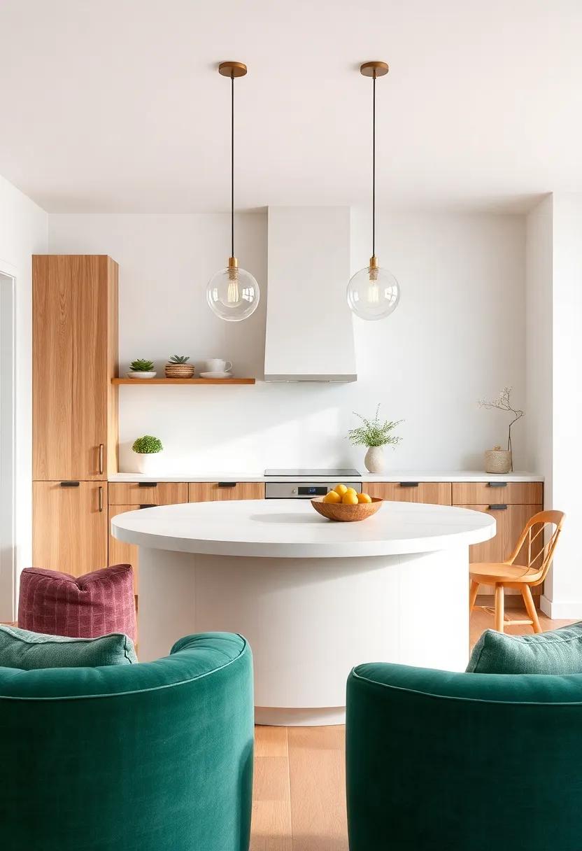 Curl Up in Comfort: ⁤A ‍rounded island ⁤design invites warmth into the space while ensuring that every inch is utilized for ‍prep and⁣ gathering in an intimate​ setting