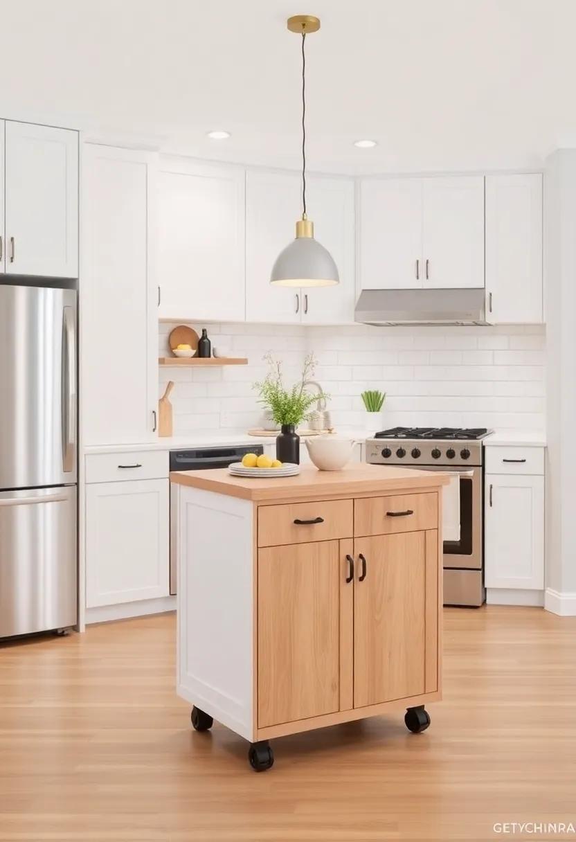 Compact Chic: Choose a ⁢compact, mobile island on wheels for versatility; it's perfect for extra prep space or as ⁢a side table when entertaining