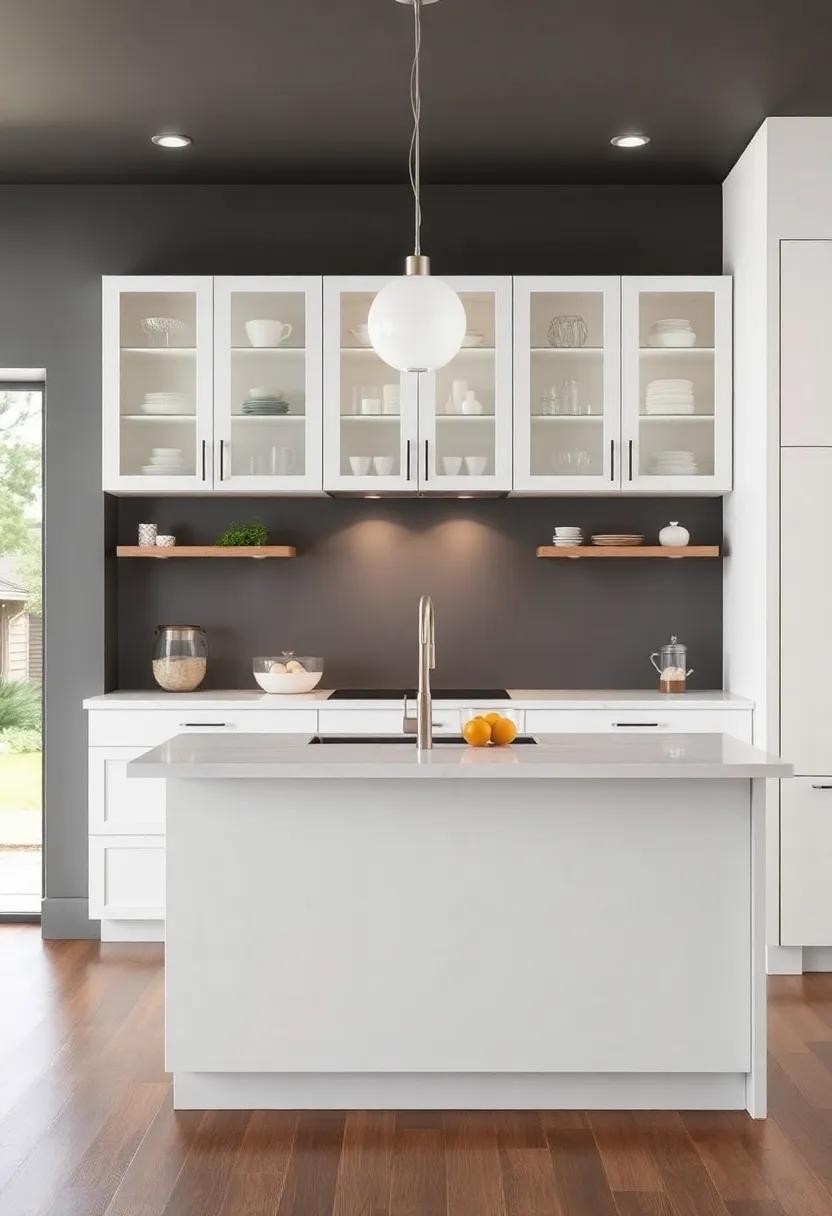 Glass-Front⁣ Cabinets: Pair your island with glass-front ‍cabinets for additional storage that⁢ doesn’t feel heavy, maintaining an airy look in a compact kitchen