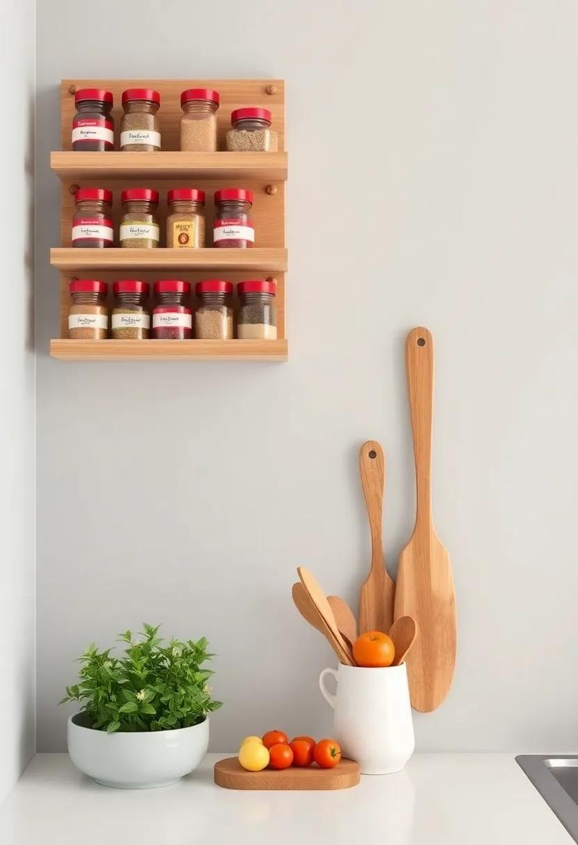 Wall-Mounted Wonders: Explore innovative wall-mounted spice racks that transform empty walls into functional decor, turning a cluttered space into a culinary haven