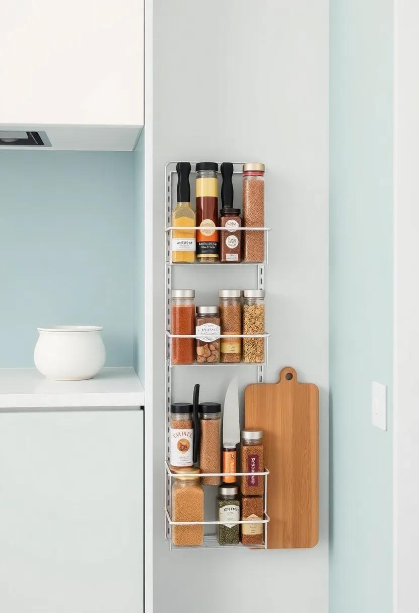 Ladder Style spice Rack: Embrace a stylish ladder design that optimally utilizes vertical space while adding a touch of rustic charm to your kitchen décor