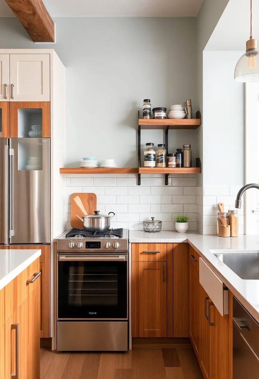 Reclaimed Wood Spice Shelves: Reclaimed wood adds a rustic touch—discover vertical spice racks made with this sustainable material that enhance kitchen charm while conserving space