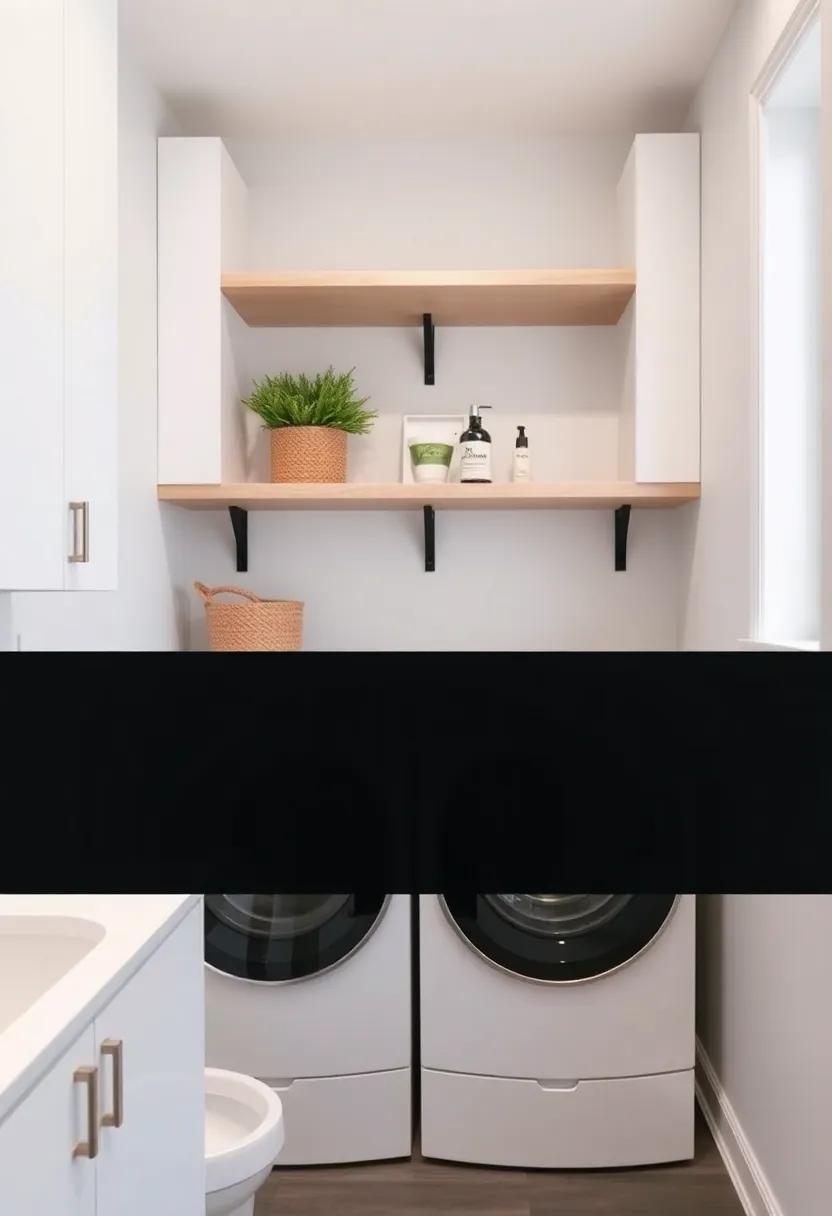 Cleverly Concealed Shelving for a Seamless Laundry ‍Room‌ Design