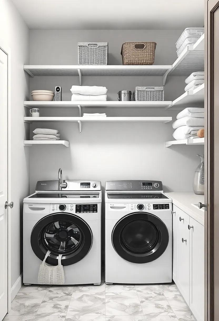 Adjustable Shelving systems for Customizable Laundry room Organization