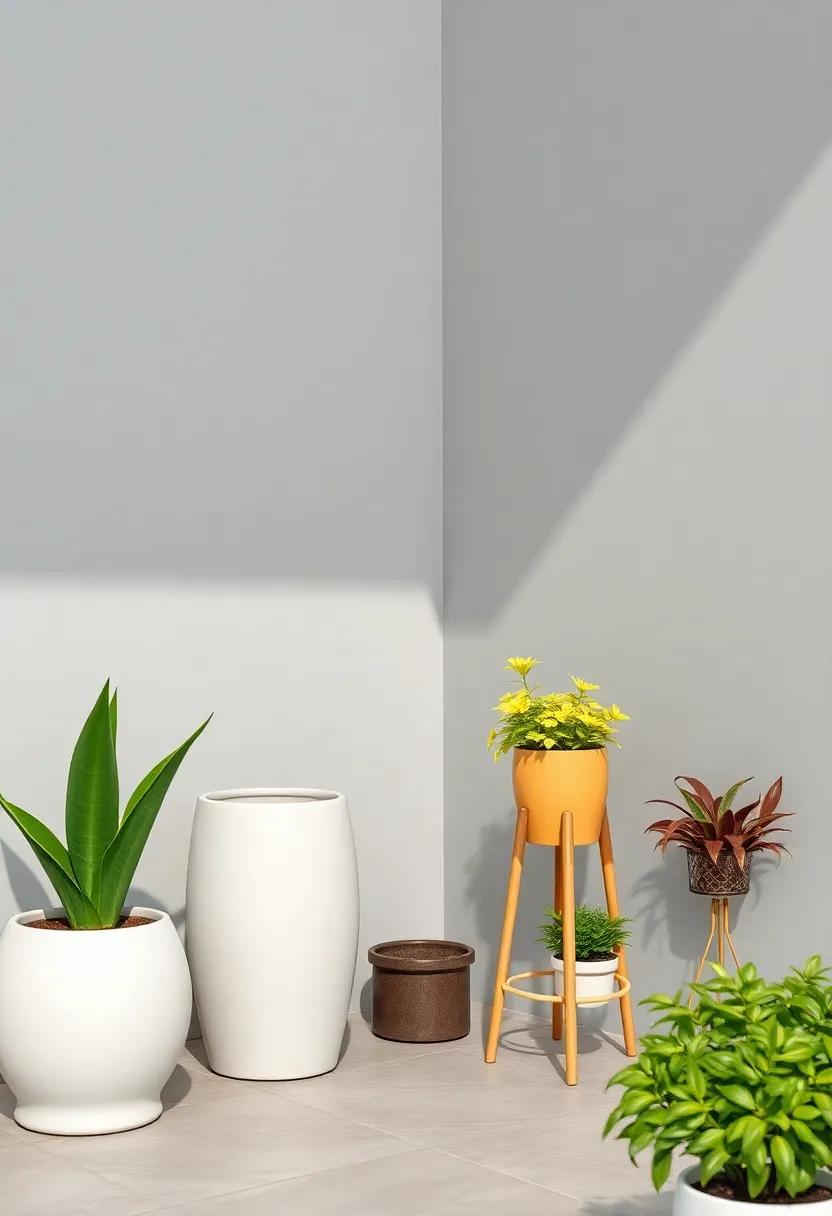 Efficient Use of Corner Spaces for Planter Stands and Unique Arrangements