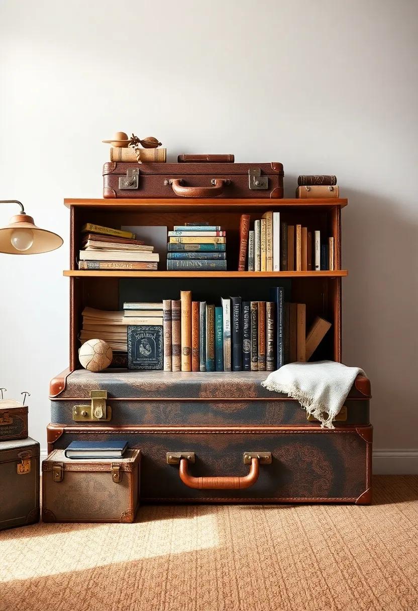 Vintage Suitcase Storage:⁣ Use vintage suitcases ‌as ⁢storage for books and toys, evoking the spirit of adventure ⁢and⁤ exploration