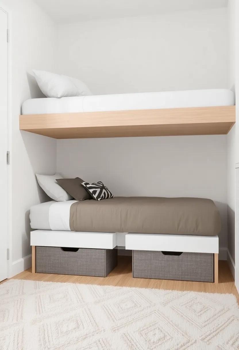 Under-Bed Storage: ⁢Maximize your‌ room’s functionality by‍ utilizing under-bed drawers or ⁢bins to keep your belongings⁤ organized while‍ freeing ​up floor space