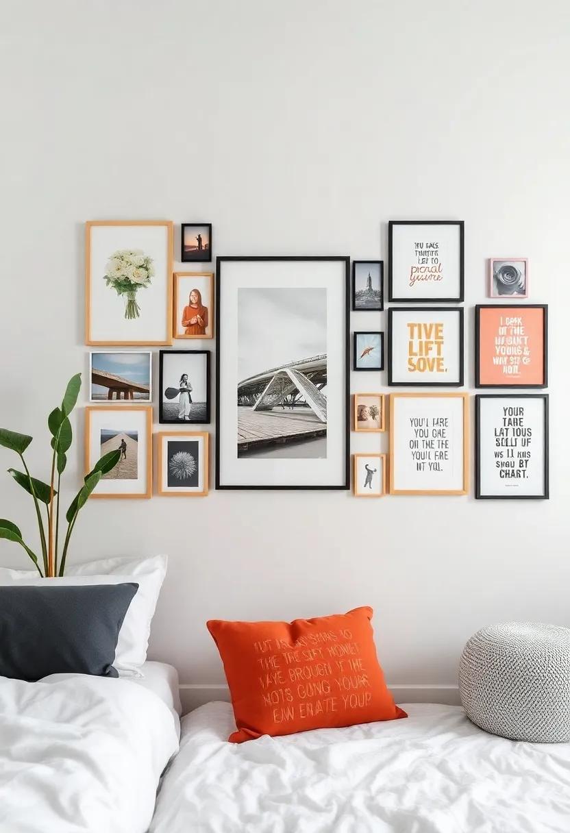 Inspirational Gallery Wall: Curate a collection⁤ of photos, art prints, and quotes to form a personalized gallery ‍wall that adds character and reflects your personality