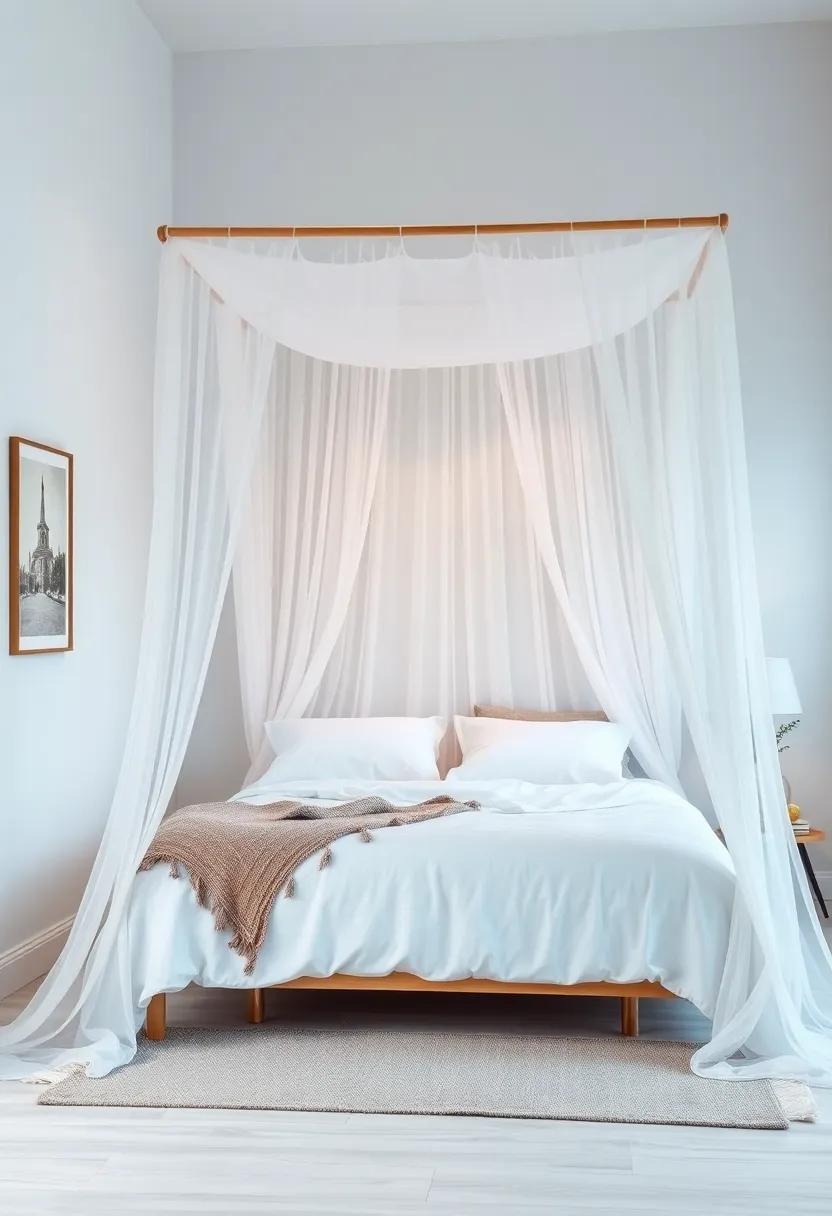 Dreamy Canopy Bed: Hang sheer fabric over ⁤your bed to create​ an enchanting⁤ boho vibe, making your sleeping ⁣area feel like a personal ⁢sanctuary