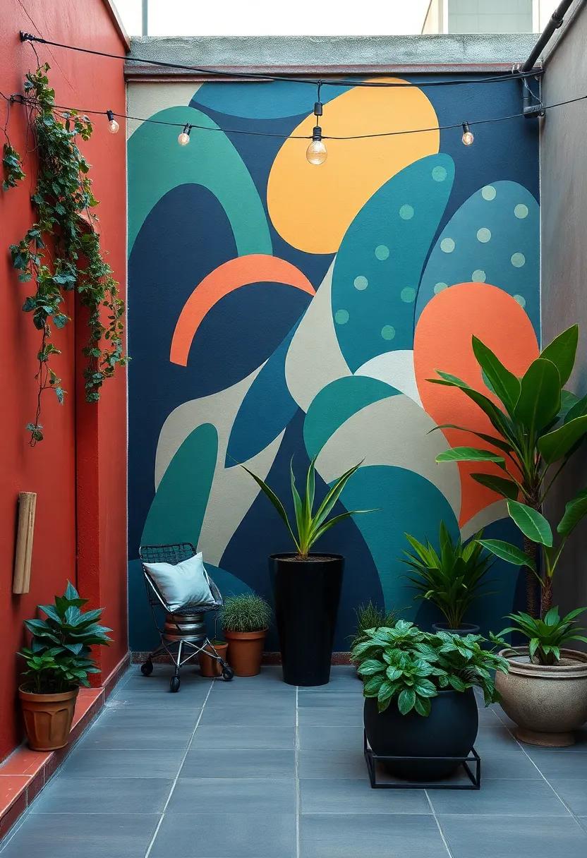 Artistic Wall Murals: Liven up blank walls with murals or outdoor art installations that reflect your personality and add visual appeal