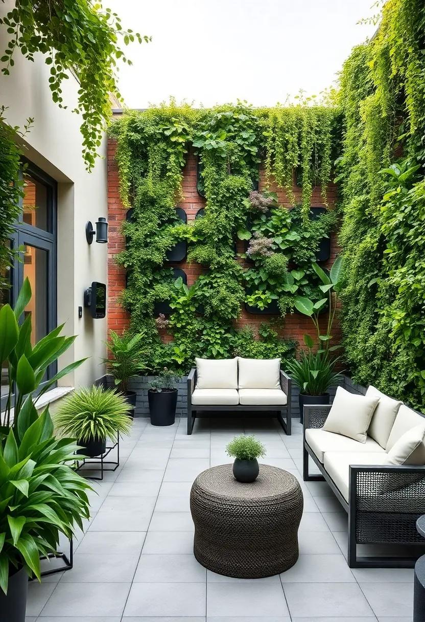 Embrace Vertical Gardens: Utilize wall space by incorporating lush vertical gardens that bring greenery into urban settings while maximizing space