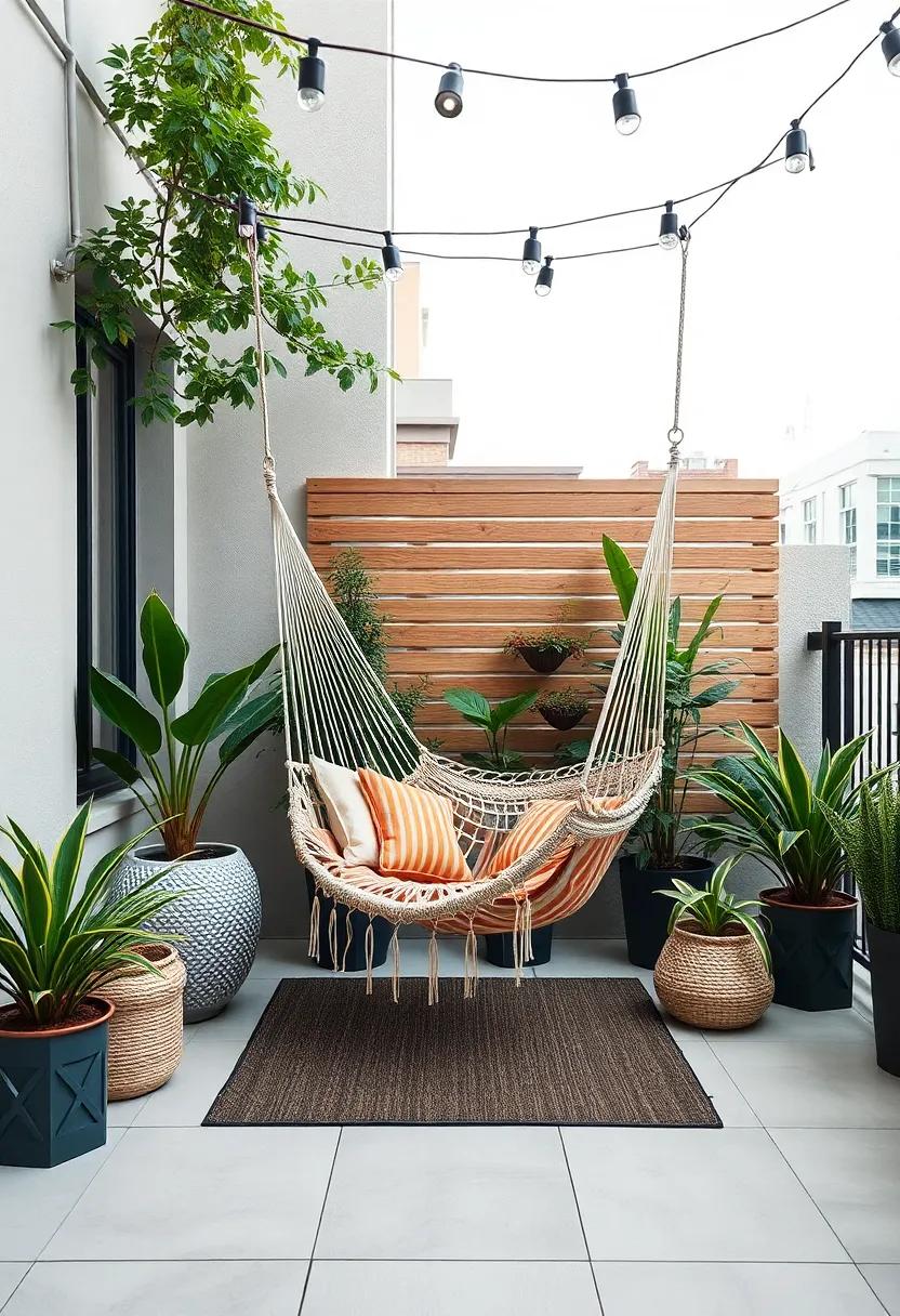 Inviting Hammock Setup: Hang a hammock or swing chair for a laid-back vibe, inviting you to relax with a book or enjoy an afternoon nap