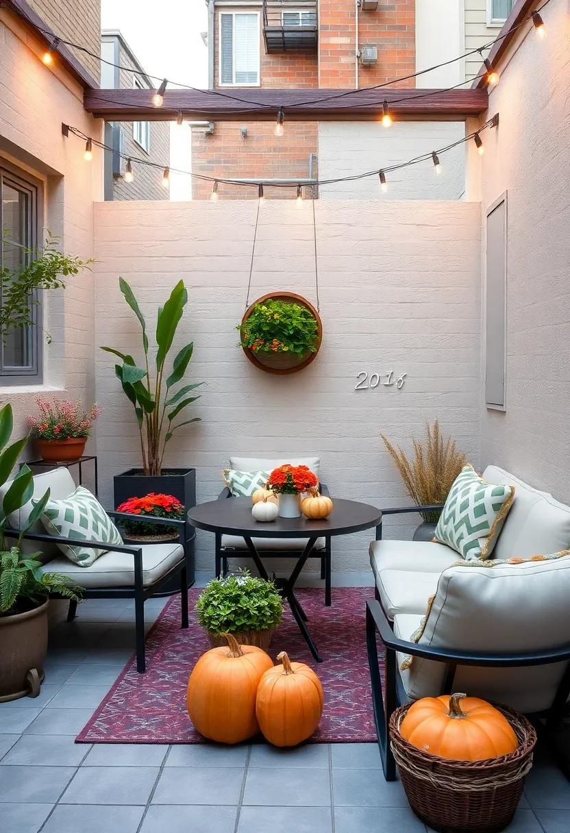 Seasonal Decor Rotation: Keep your patio fresh by rotating seasonal decor, from autumn pumpkins to summer flowers, ensuring it always feels current and inviting