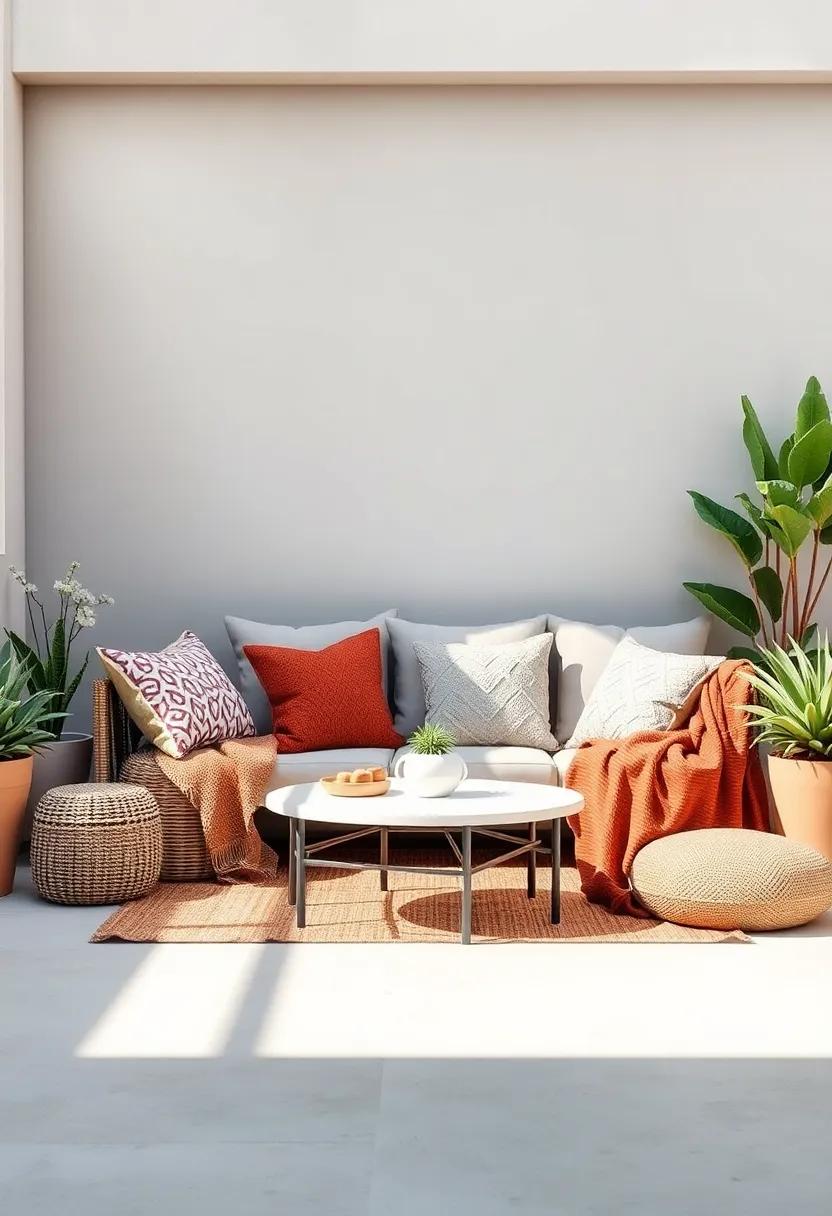 Textured Pillows and Throws: Scatter plush pillows and textured throws on seating areas to enhance comfort and invite relaxation