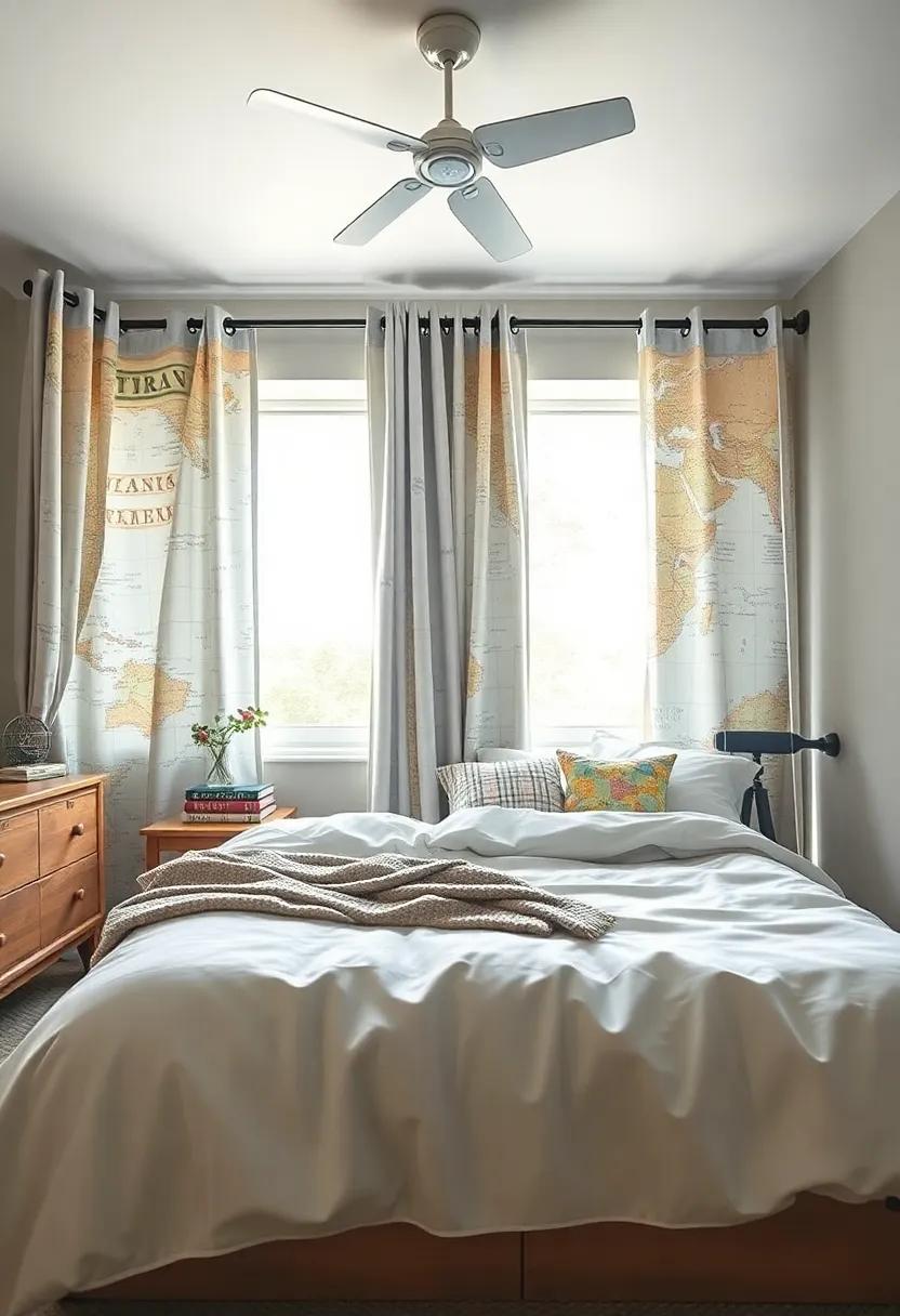 Incorporating Maps into Curtains and Bedding for ⁣a Thematic touch
