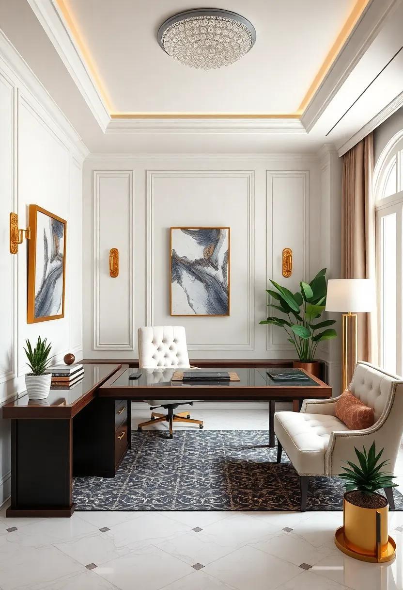 27 Stunning Art Deco Home Offices with Luxurious Gold Accents for Your Inspiration