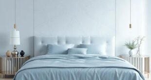 Embrace Elegance: Transform Your Space with a High-End Pastel Blue and Silver Bedroom