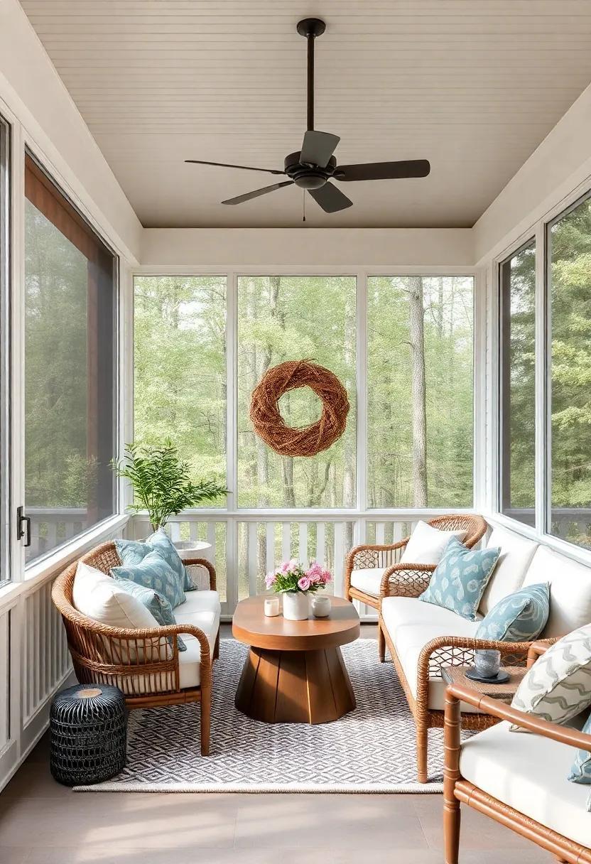 Transform Your Screened Porch: Cozy Inspirations with Soft Furnishings