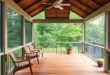 29 Stunning Screened Porch Flooring Ideas with Beautiful Wooden Decking