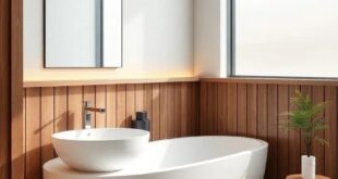 Embracing Serenity: Japandi Bathroom Designs Enhanced with Natural Wooden Accents