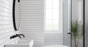 29 Inspiring Modern Farmhouse Bathroom Designs Featuring Timeless Subway Tiles