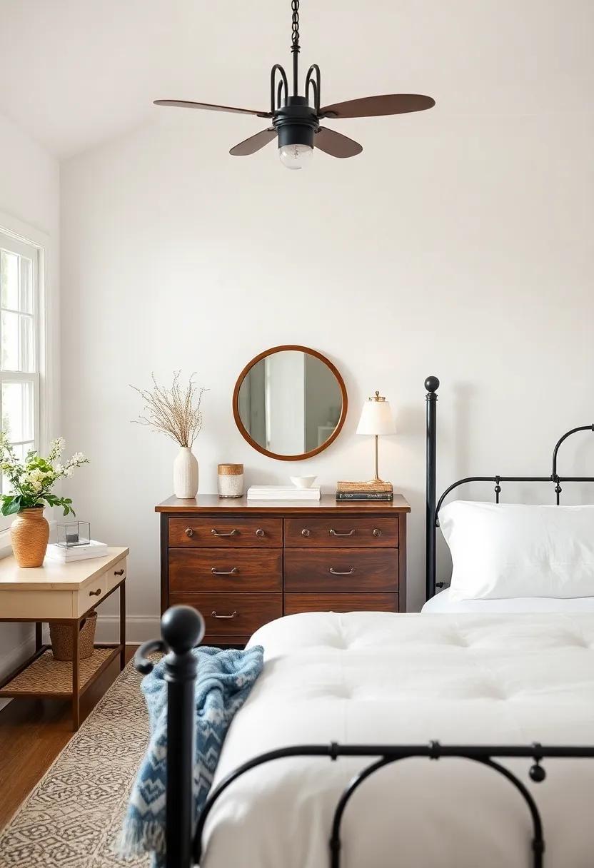 Charming Farmhouse Bedroom: Embracing Wrought-Iron Accents for Timeless Style